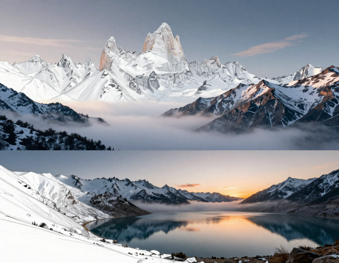 Landscape sketch to photo